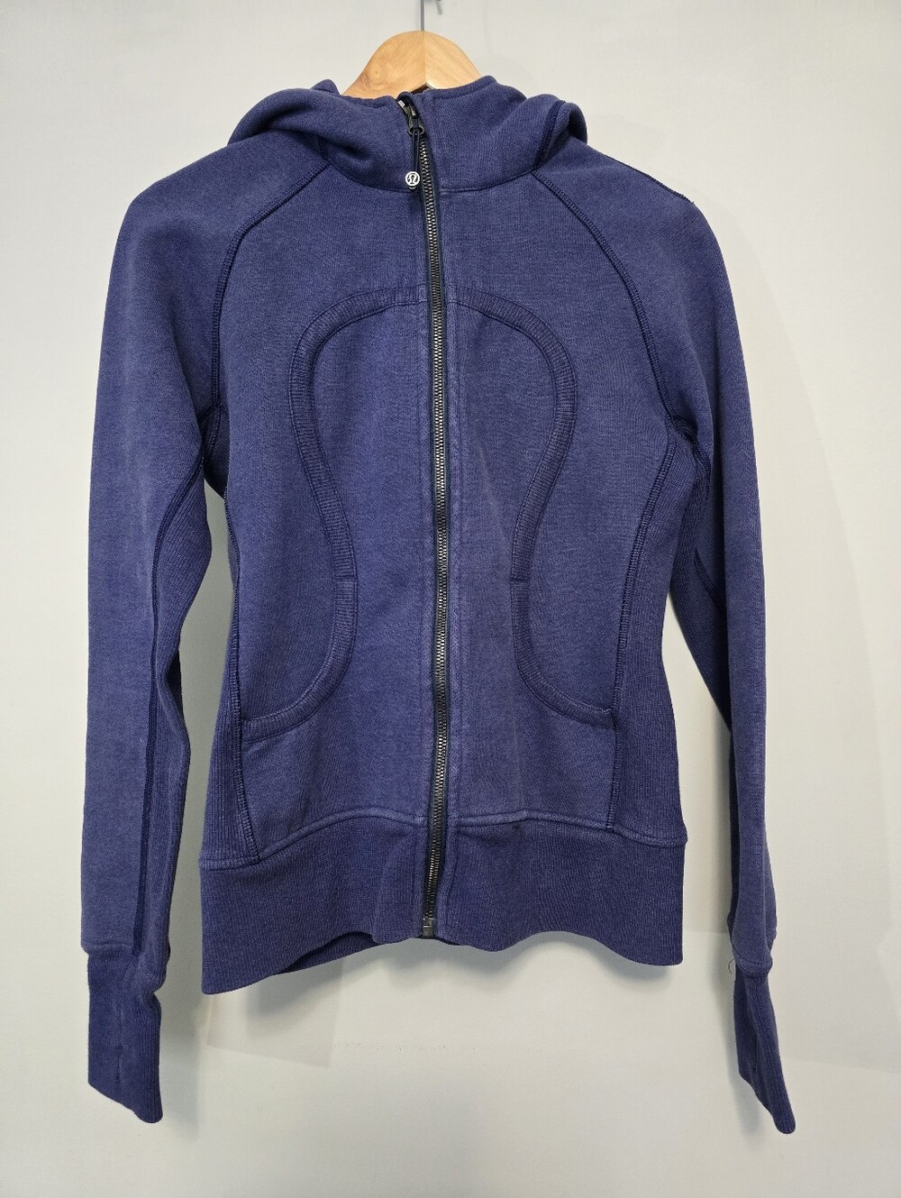 Lululemon Athletica Scuba Navy Zip-Up Hooded Jacket Size 6
